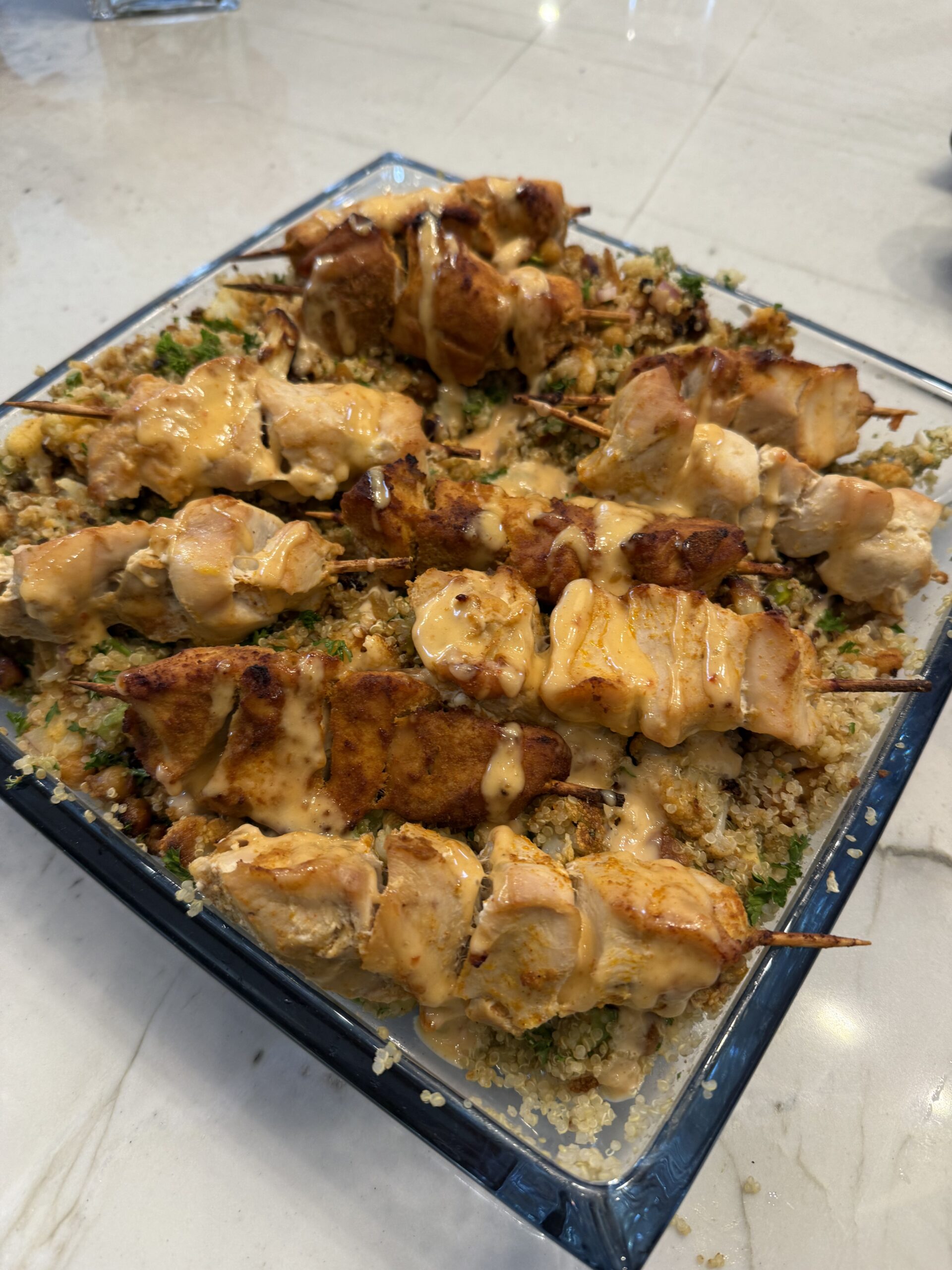 BANG BANG CHICKEN OVER ROASTED CAULIFLOWER