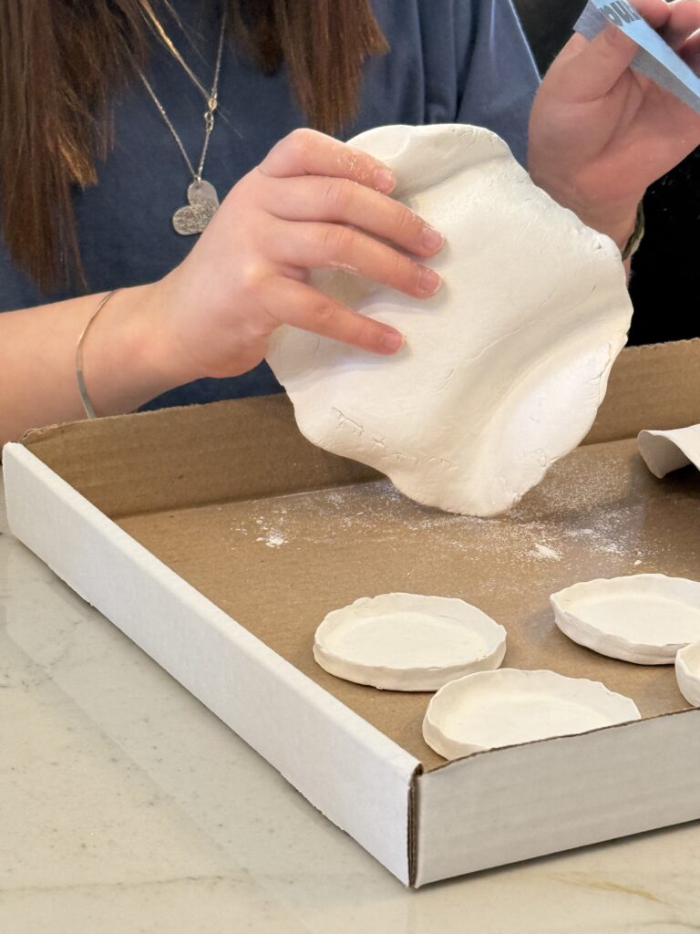 Finishing the clay boards