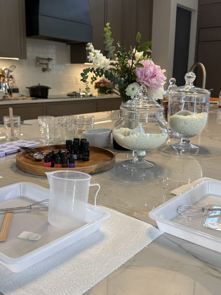 Set up for the candle party