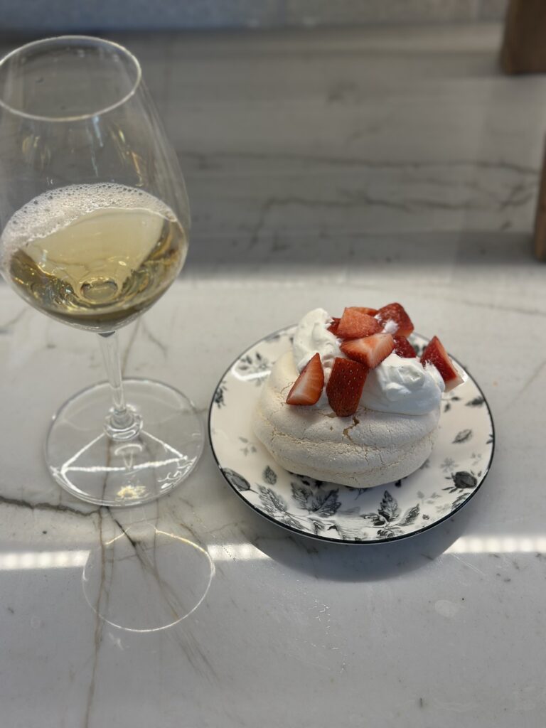 meringue with champagne