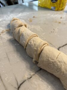 rolled up cinnamon dough