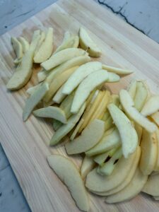 Sliced apples