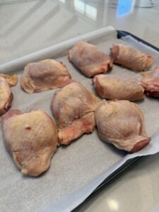 Air dried chicken thighs