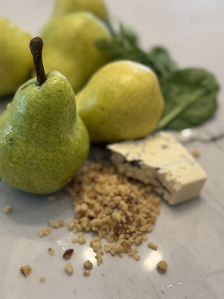 ingredients for stuffed pear salad