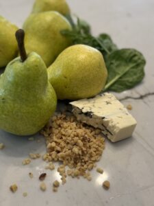 ingredients for stuffed pear salad