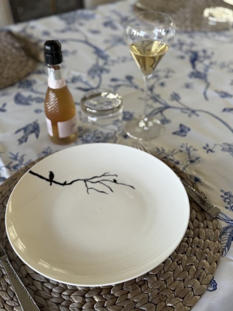 champagne place setting