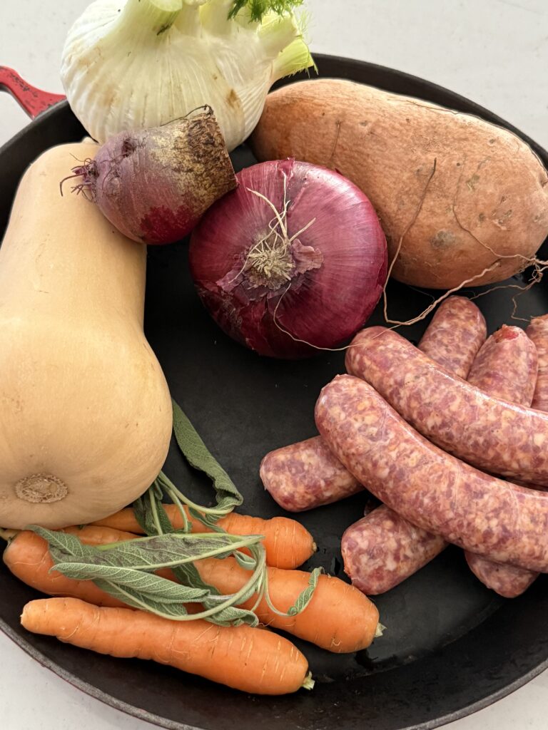 ingredients for Tuscan Sausage Bake
