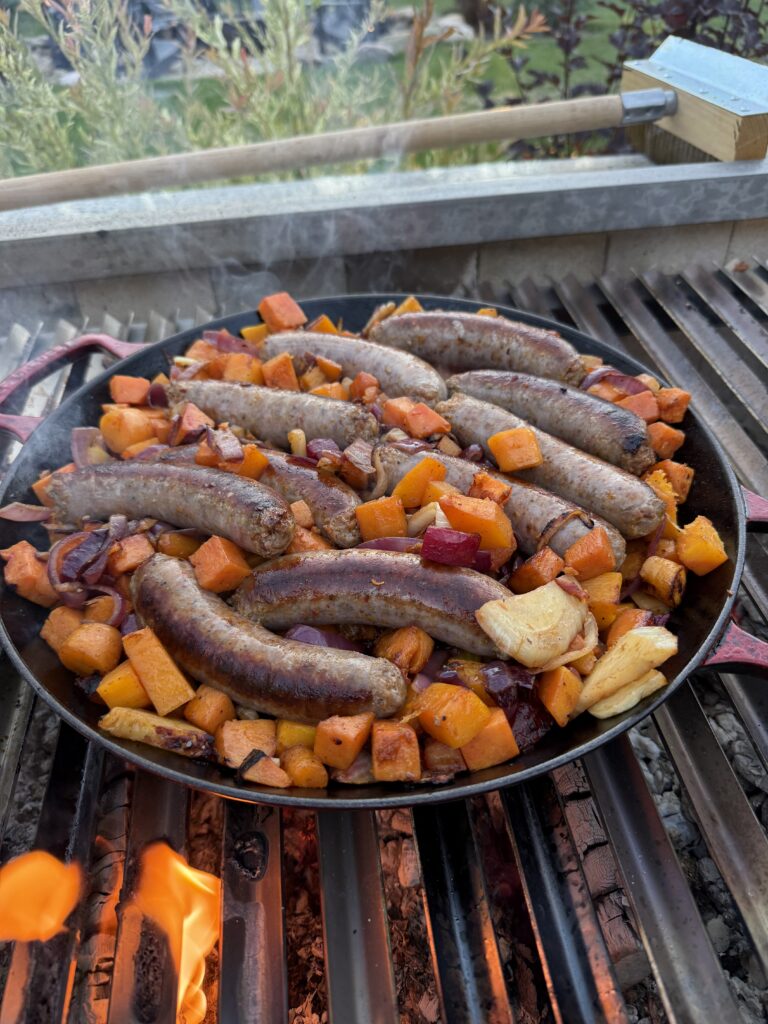 Tuscan Ember Bake
Sausage and Root Vegetables