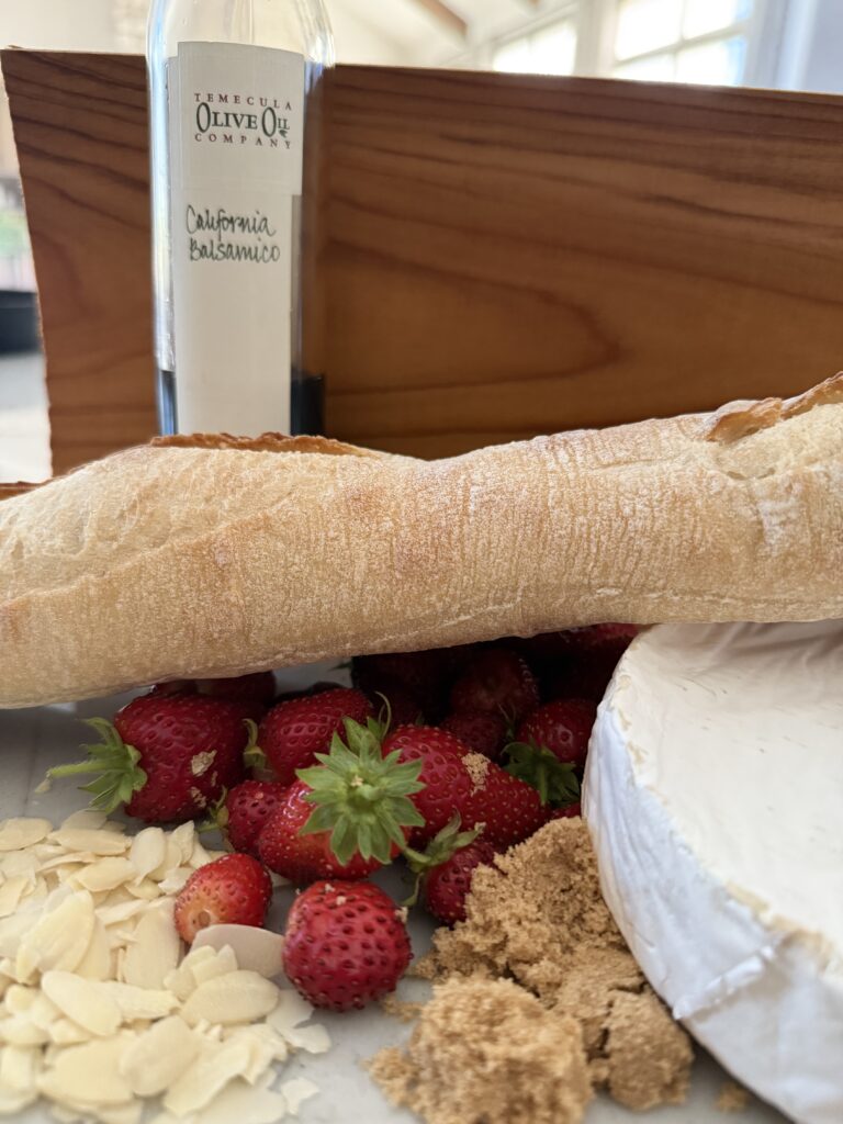 ingredients for balsamic glaze over brie
