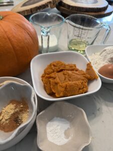 Ingredients for pumpkin donuts