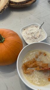 Mix dry ingredients, mix wet ingredients