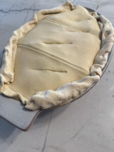 roll puff pastry on top