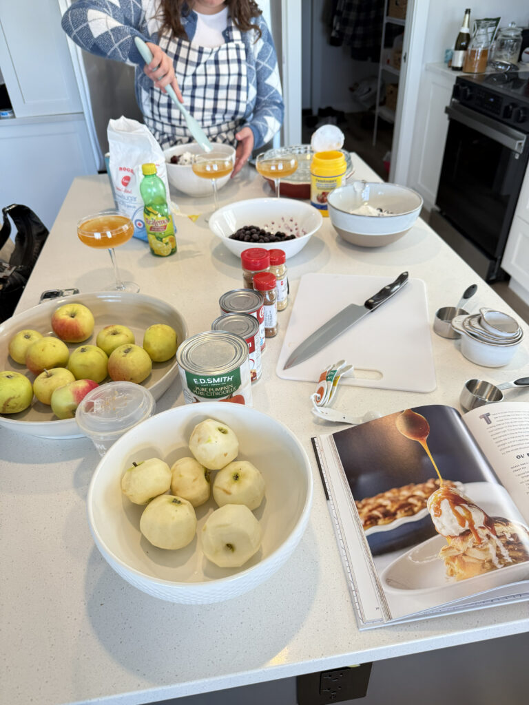 set up for pie party