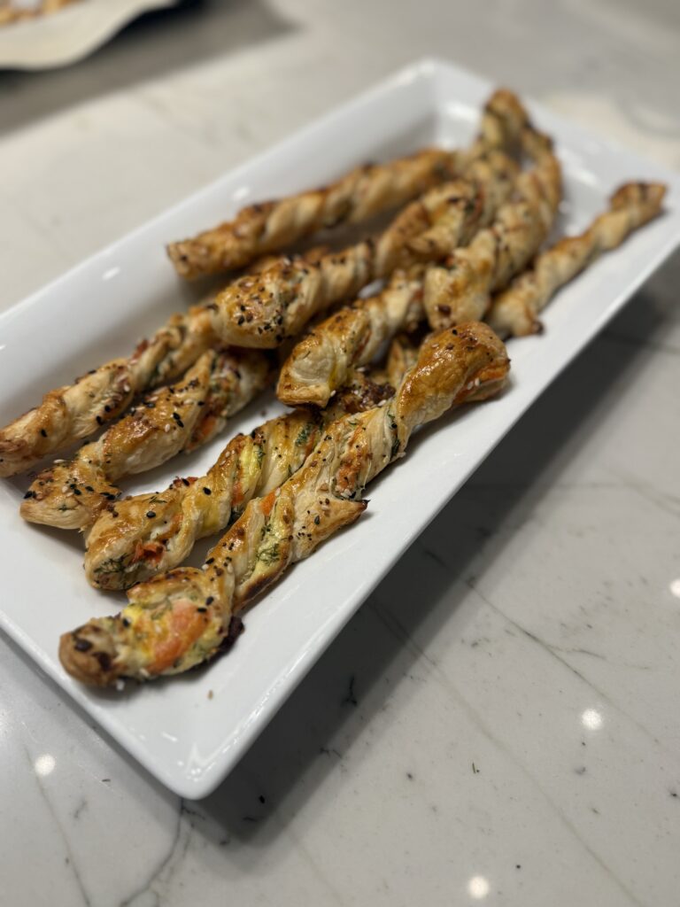 Salmon pastry twists