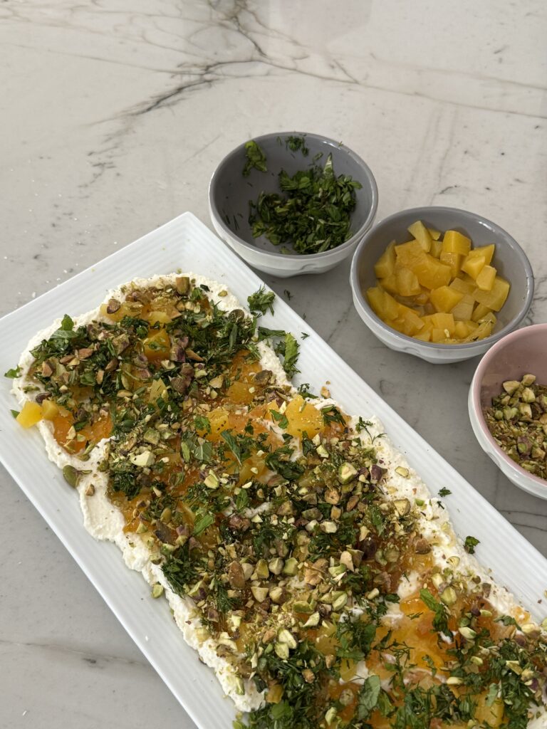 Whipped Ricotta with Peaches and Fresh Herbs