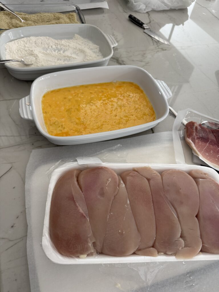 ingredients for Prosciutto Crusted Chicken Cutlets